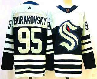 Men%27s Seattle Kraken #95 Andre Burakovsky Blue 2022 Reverse Retro Stitched Jersey